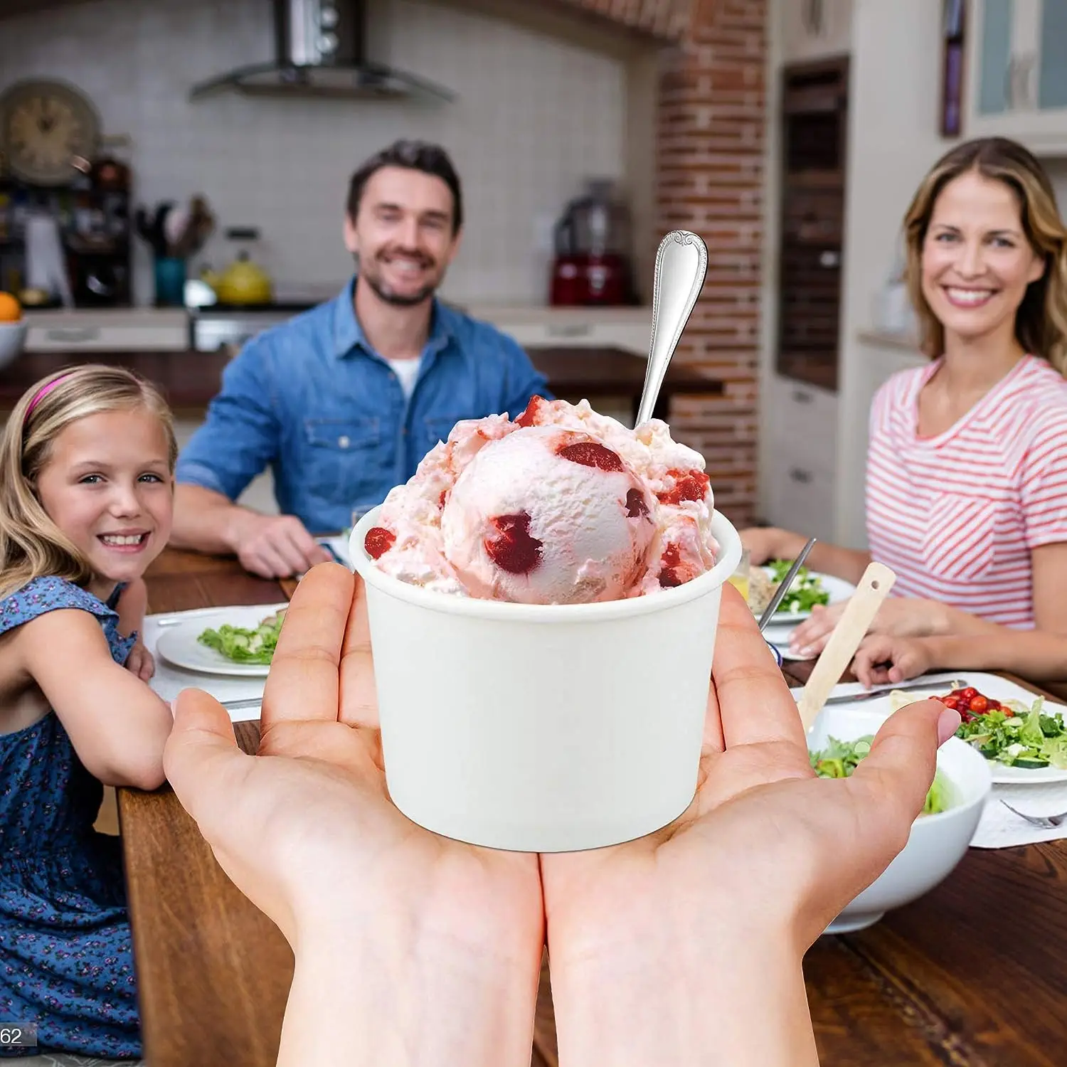 5oz White Paper Food Cup with Vented Lid Disposable Ramen Stews Salad Frozen Dessert Yogurt Container Eco Friendly Soup Cup