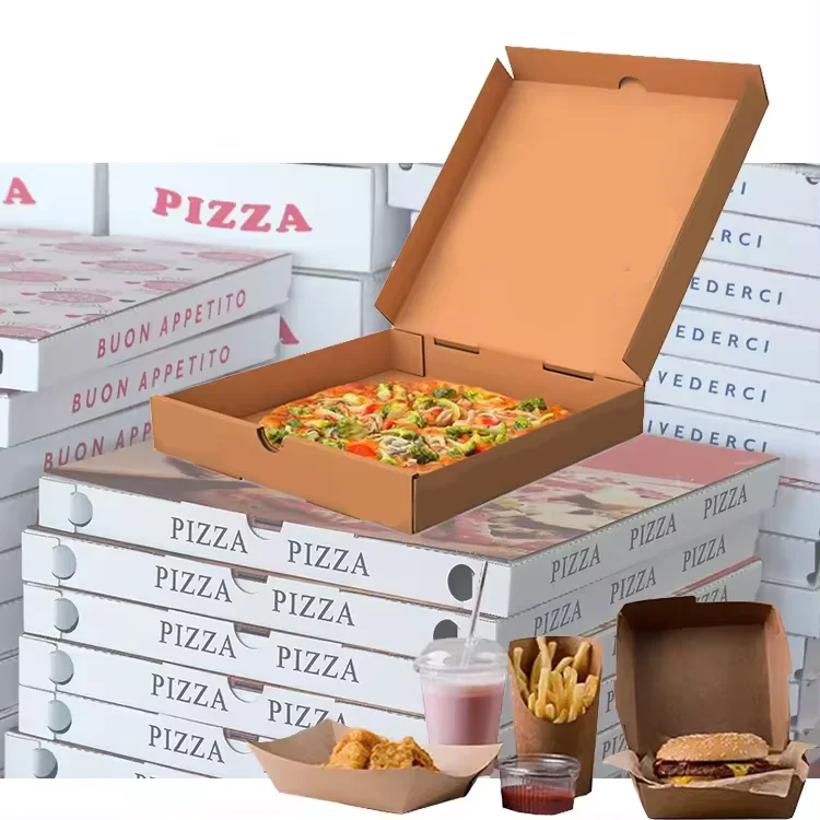 Custom Wholesale  Big Pizza Packing Box Carton 6 8 10 12 14 18 Inches Pizza Box