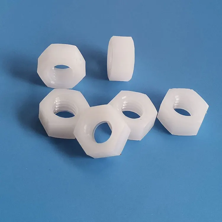 M8 Nylon hexagon nuts PA66 material plastic locking hexagon nuts plastic fasteners Pitch 1.25mm