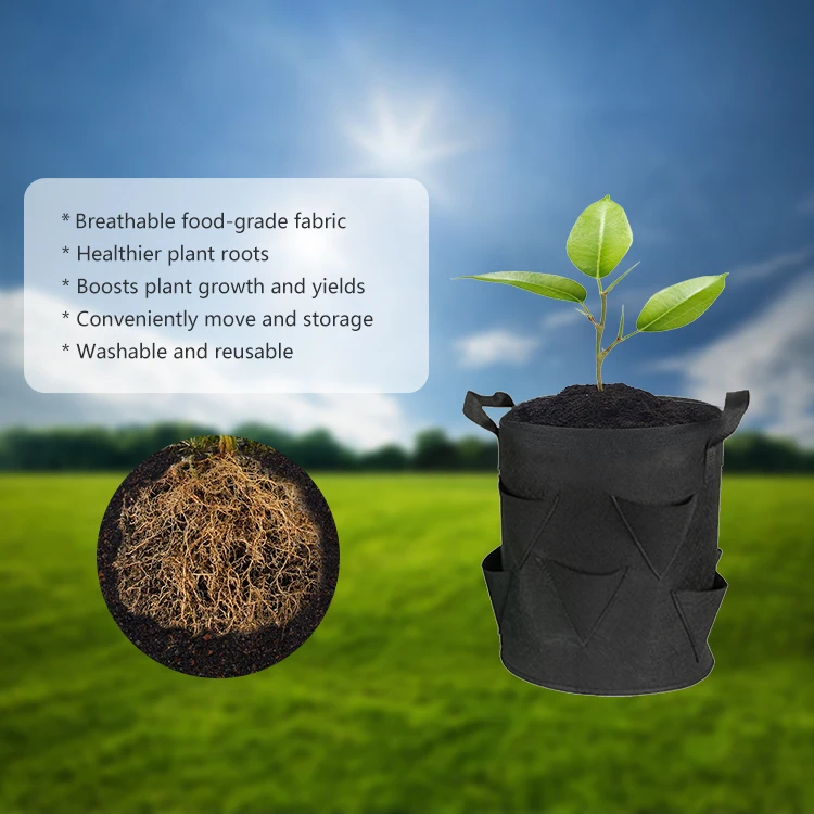 5 7 10 Gallon Vegetable Strawberry Potato Container Grow Bag Plant Nursery Pots