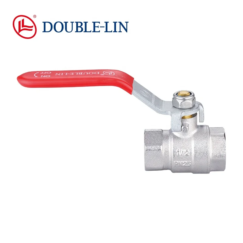 2 pcs Brass Water Ball Valve PN25 Flat Lever Handle Full Flow