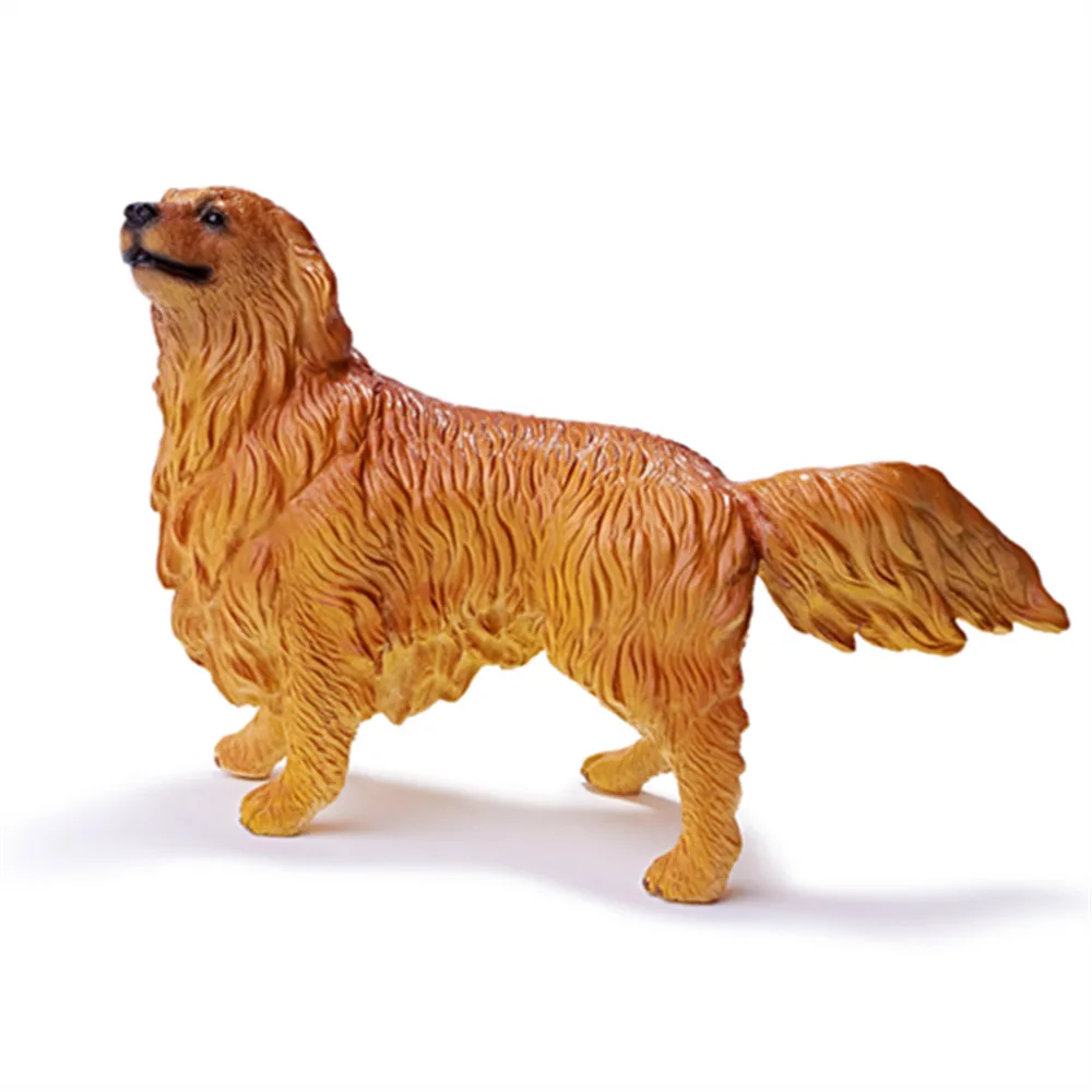 
Realistic Solid Resin Plastic Home Pet Series Animal Figure Golden Retriever Puppy Dog Model Gift 