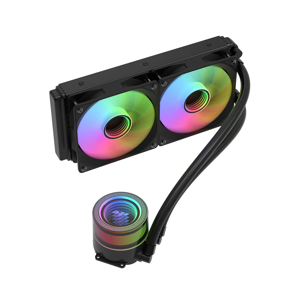 iHTP 240mm AIO CPU Cooler Liquid Cooler PC Kit with ARGB HD Thousands Of Mirror Water Cooling Head & Fan For Intel AMD