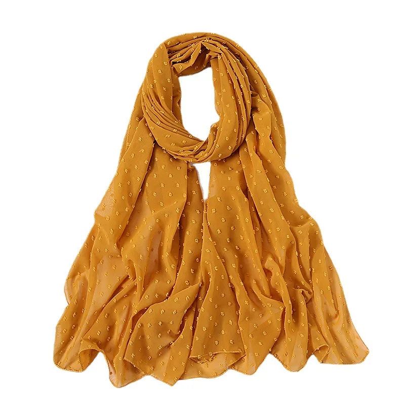 Wholesale Jacquard Fabric Breathable Jersey Headbands Wrap Chiffon Hijab Shawl Netherlands Comfortable Plain Ethnic Muslim Hijab