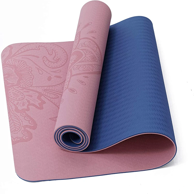 Cheap Price Wholesale 6mm Thick Double Color Non Slip Exercise Eco Friendly TPE Yoga Mat