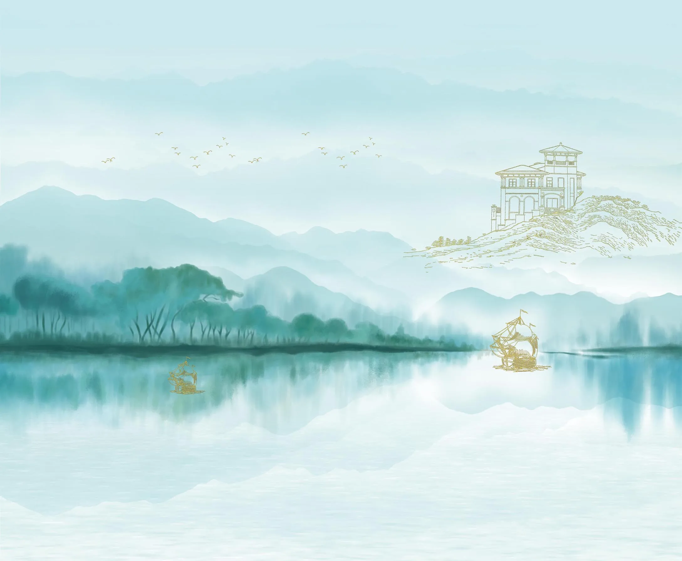 Custom Home Living Room Decoration Wall Paper Silk Chinoiserie Embroidery  Mural Wallpaper For Walls