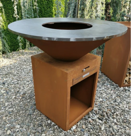 Corten steel fire pit brasero bbq corten steel for cooking