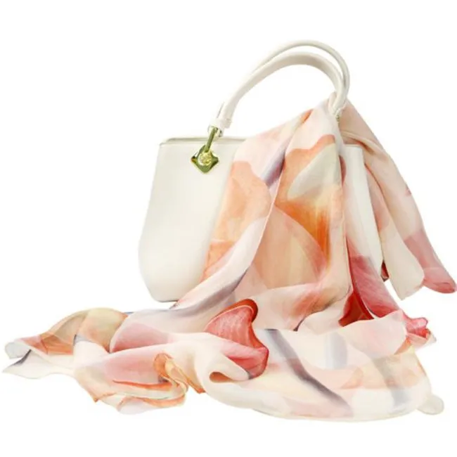 Натуральный Мягкий материал 100% мягкий шелк шифон для струйной печати 180*68 см длинный шелковый шарф с высоким качеством для женщин