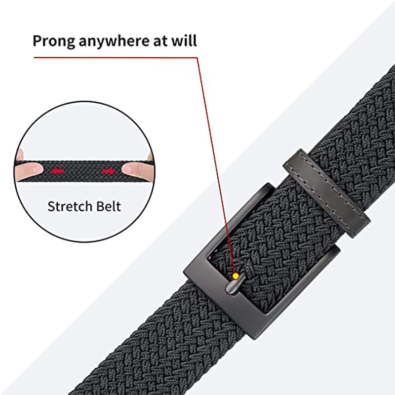 Men Women Casual Pants Jeans Golf Shirts Braided Elastic Belt Woven Stretch Belts