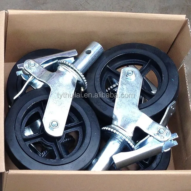 Hot Sale Caster wheels with Jack Base 9/8 inch Caster With Brake for Mobile Scaffolding
