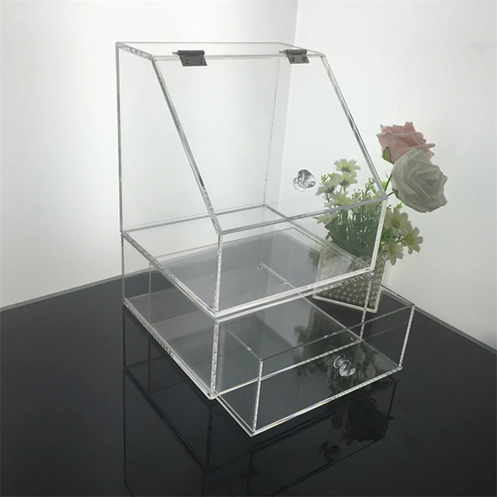 Luxury Dustproof Clear Acrylic Makeup Cosmetic Storage Organizer with Drawer