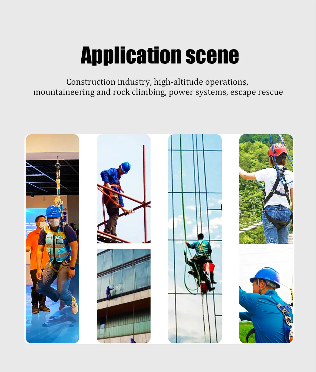 Five point high-altitude operation wind power electrician fire rescue rock climbing falling black style safety belt