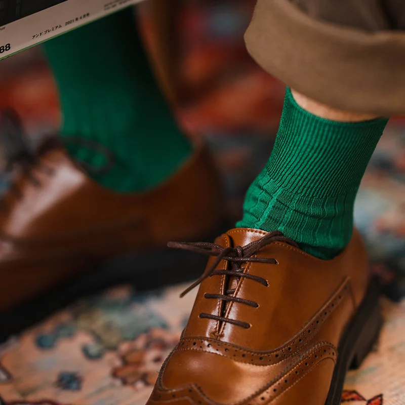 High quality british thin business dress wedding mercerized cotton socks for men