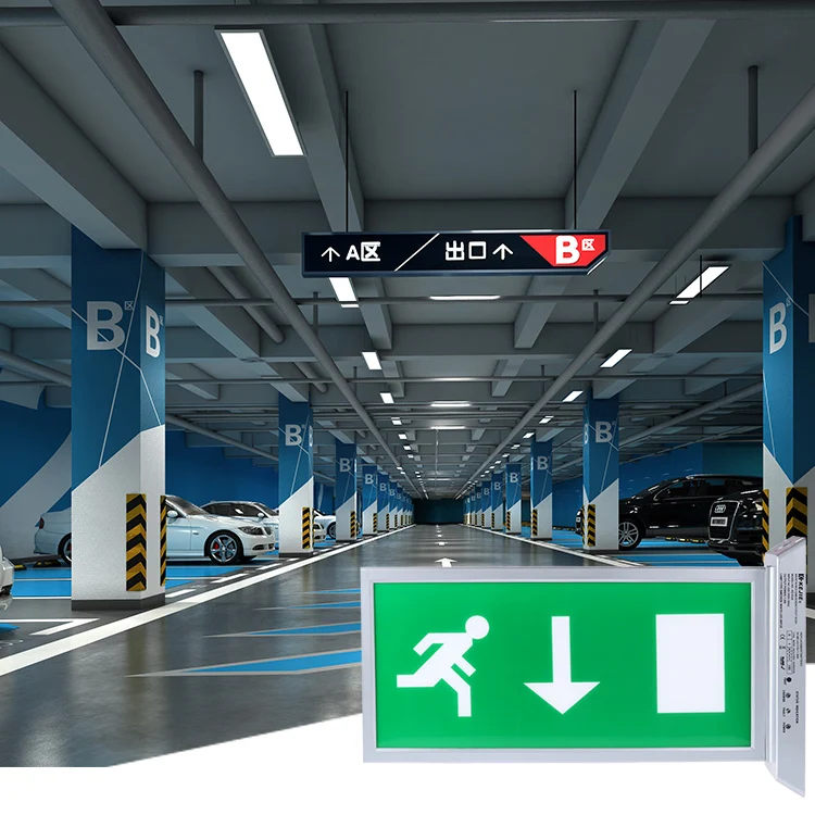 220V Rechargeable Emergency Exit Light Wall Mount Led Exit Sign Emergency Light