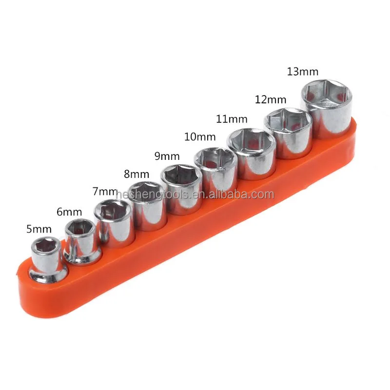9PCS Pneumatic Metric 6.32MM hex Strong Socket sleeve connecting rod Wrench Set