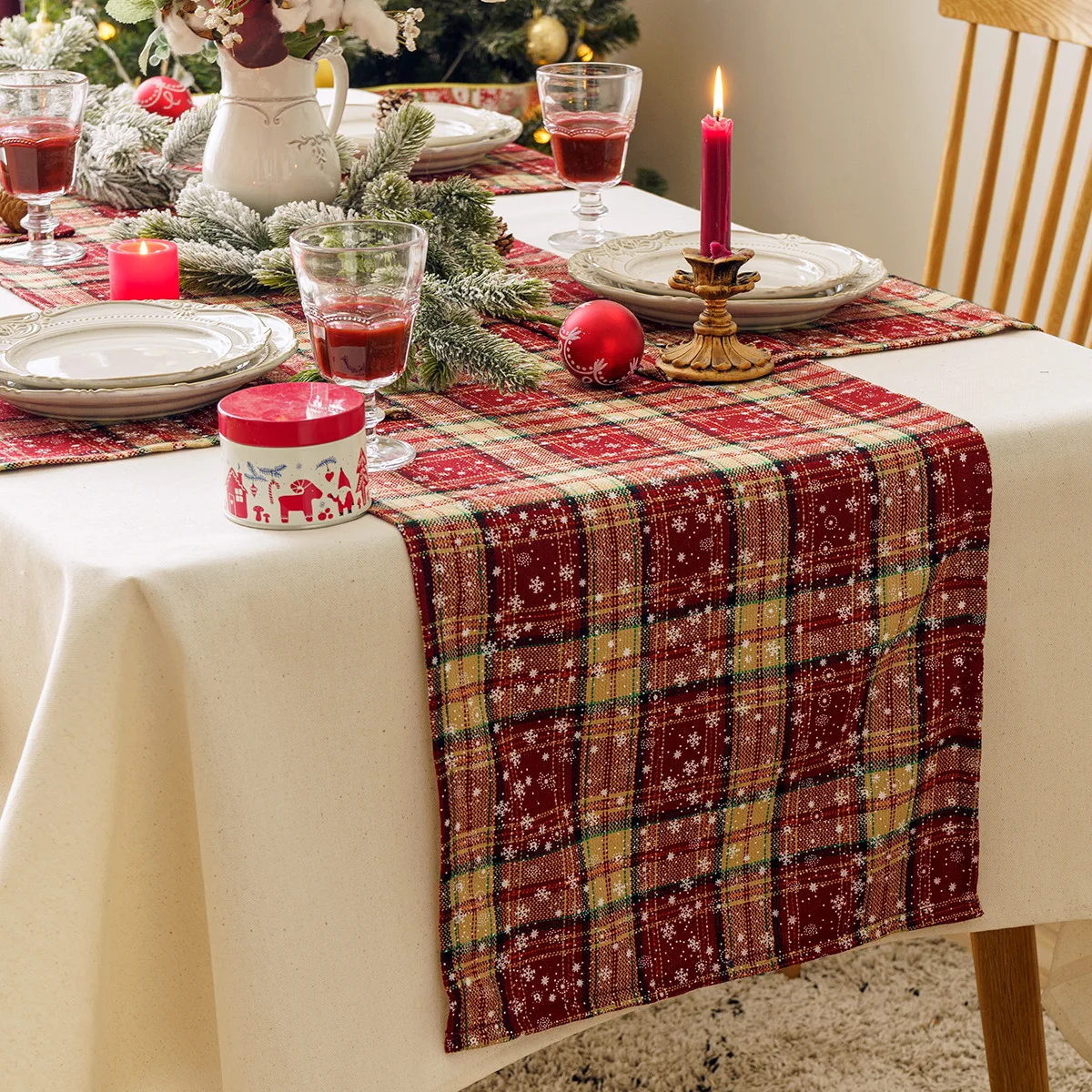 Custom cheesecloth christmas cotton rustic table runners terracotta wedding gauze linen table runner luxury