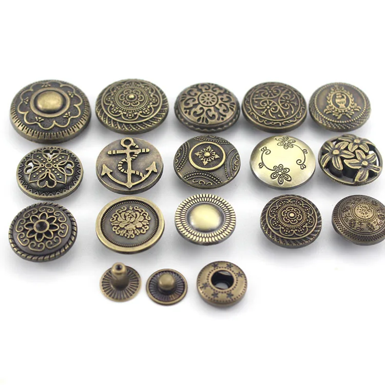 Antique Fasteners Snaps Decorative Snaps Button for Wallet Decorative Closure DIY Leather Crafting Projects Sewing Decoration