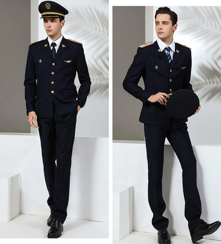 Classic Railway Station Security Guards Worlwear Uniforms Latest Design Train Conductor Uniform