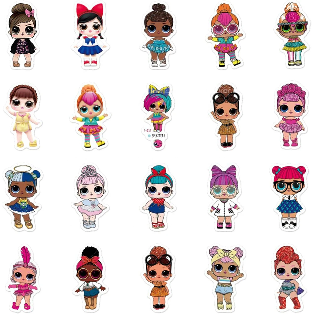 wholesale korean children guangzhou customized design 50pcs product sheet self adhesive decal pvc mini paper doll sticker