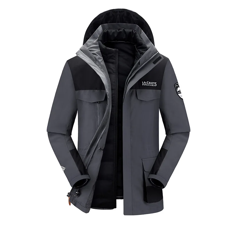 Autumn and winter down liner punching jacket outdoor three-in-one two-piece set of mountaineering cold clothing