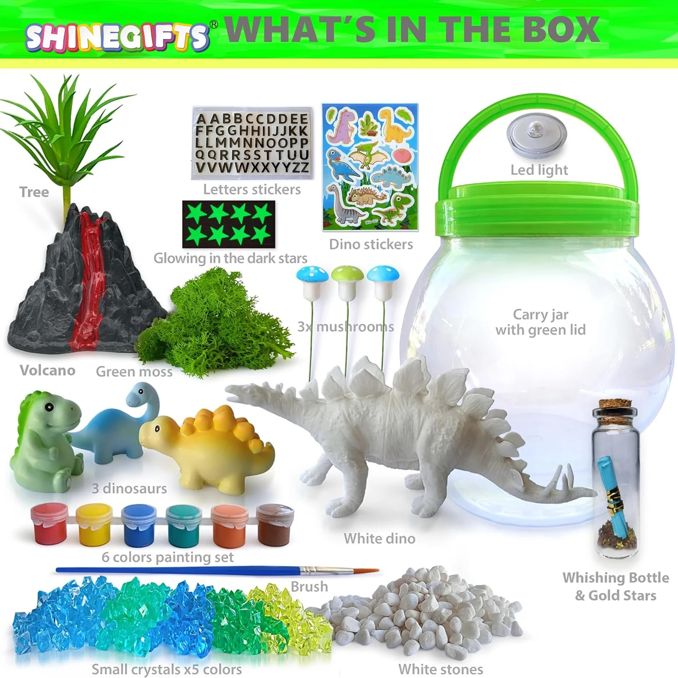 Make Your Own Dinosaur Night Light Birthday Crafts Gifts For Girls Kids Dino Terrarium Kit For Kids