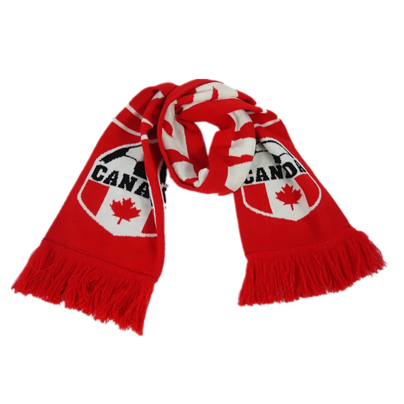 new style fashion style acrylic spandex jacquard pattern custom football scarf with soft touch feel