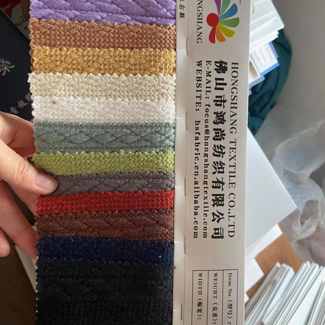 Hot sale heavyweight 390gsm TC jacquard knitted fabric for autumn garment