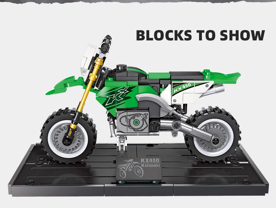 2024 hot selling kids building blocks set assemble cool motorcycle toy kids puzzles educational toy