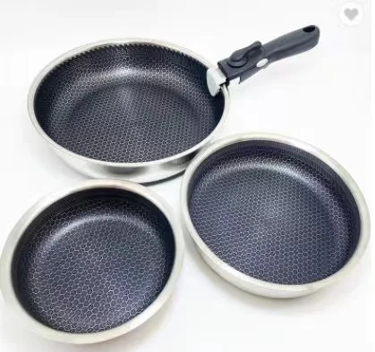 Honeycomb  Nonstick  304 Stainless Steel Fry Pan  Cookware Durable Frying Pan