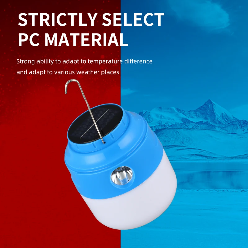 LED Camping Flashlight 50W DC5V rechargeable led torch charging light Solar emergency Bulb