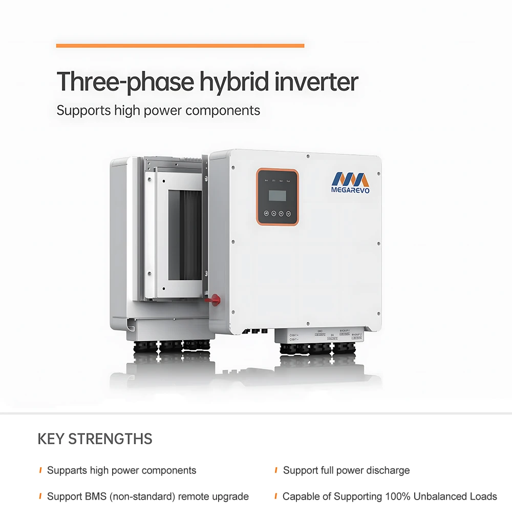 AC Coupled Megarevo Inverter Three Phase Hybrid Solar Inverter 6Kva 8KW 10Kva 12kw 15kw  Inverter For Energy Storage System