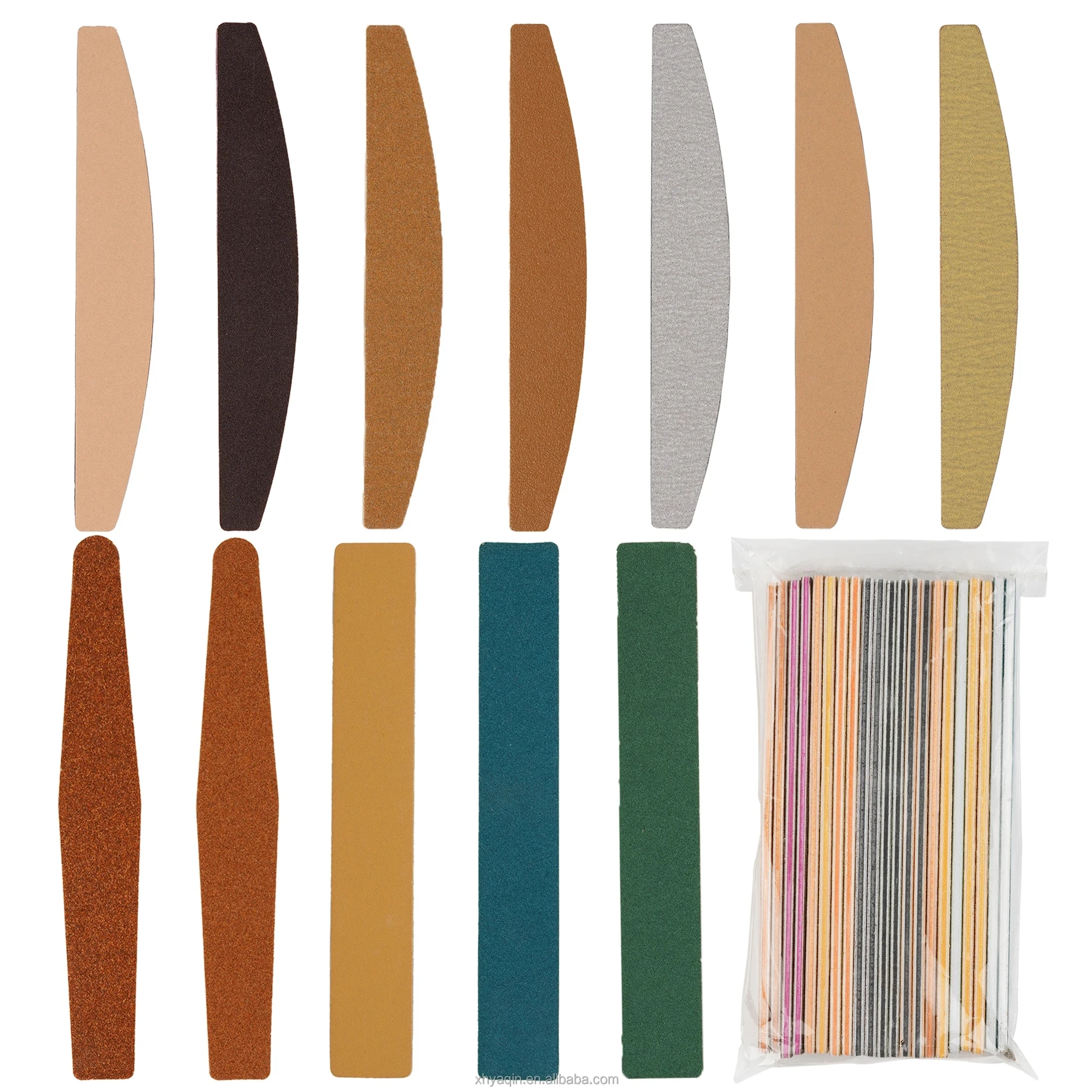 100/180 Washable Japan Korea China Sandpaper Nail File White Zebra Half Moon Reusable Sandpaper for Manicure Nail File