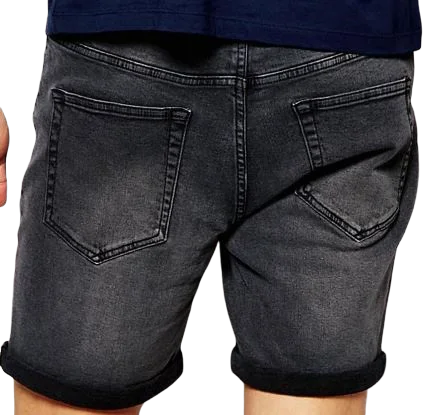 customize washed distressed Denim Shorts Slim Straight Cropped Jeans Men Scratch Shorts casual summer light blue black