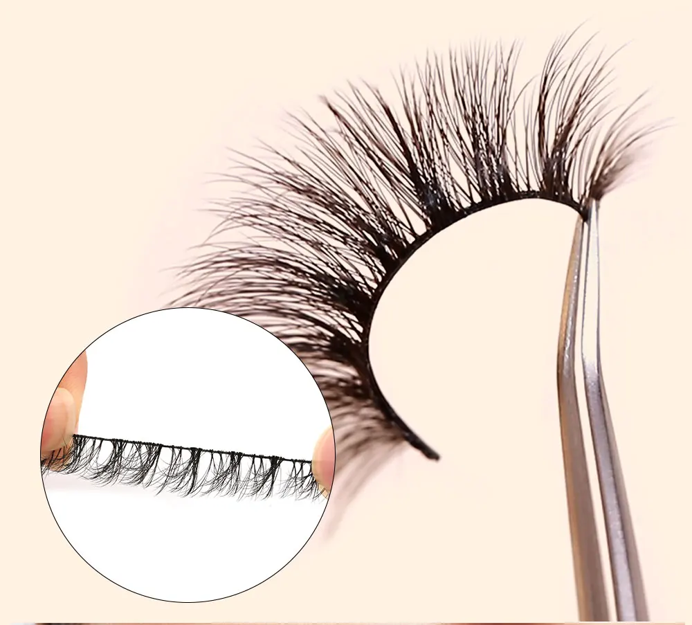 custom elastic black band 3d bulk faux mink wispy fluffy eye lash natural full strip lash vendor