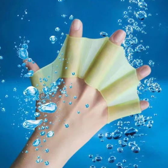 1pair Hot Sale Unisex Frog Type Silicone Girdles Swimming Hand Fins Flippers Palm Finger Webbed Paddle Water Sports Tool