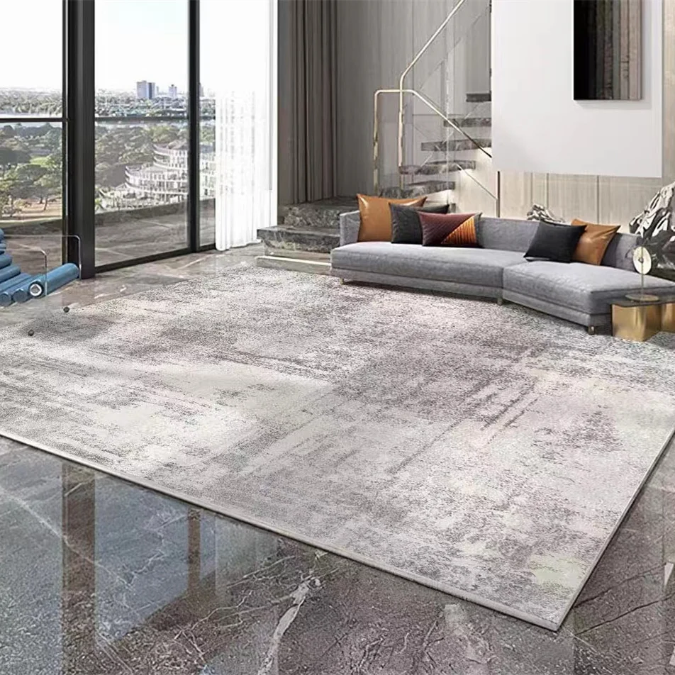 Modern simple living room light luxury senior sofa coffee table rug  modern simple gray bedroom home carpet large area floor mat