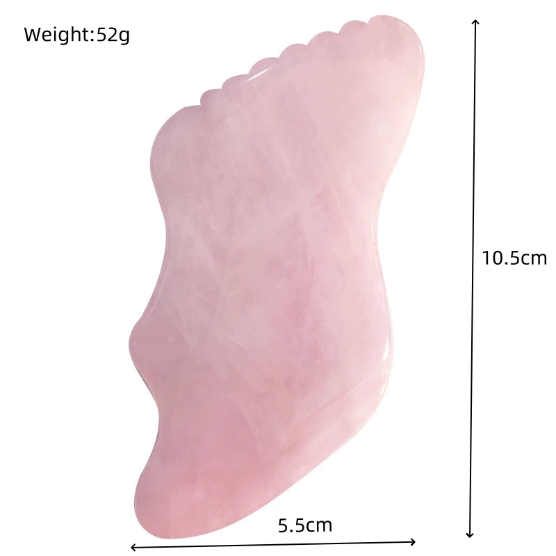 Rose Quartz Lightning Shape Gua Sha Natural Jade Stone Body Facial Eye Scraping With Tooth Crystal Gua Sha Massager for Women