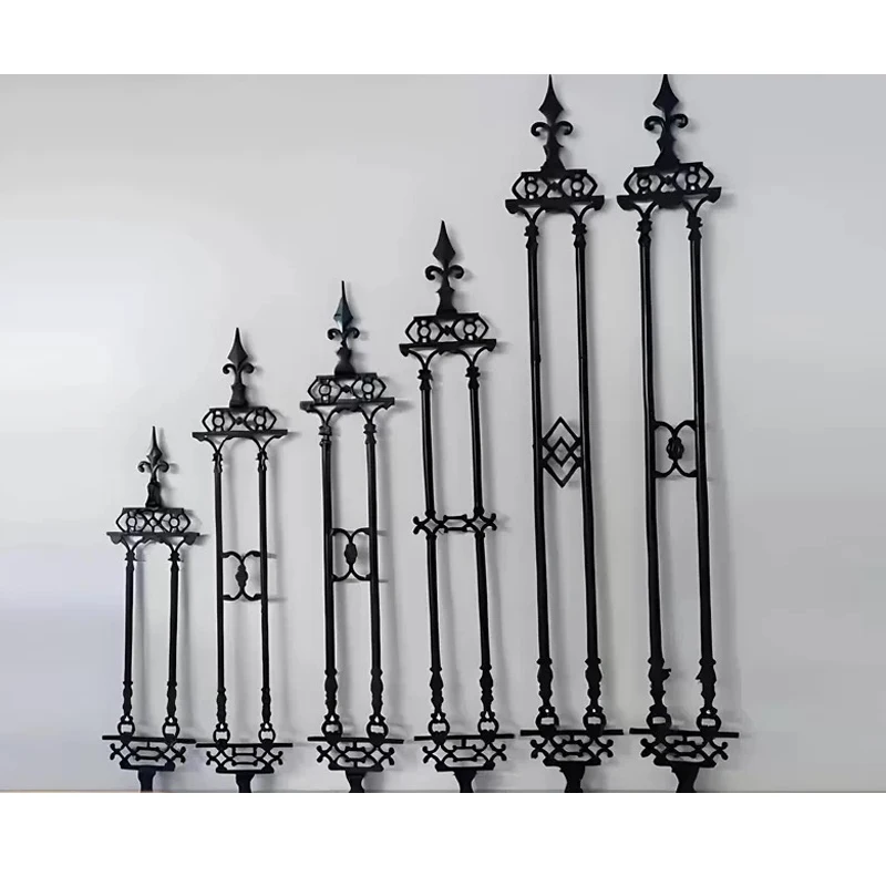 Black Powder Wrought Iron Security Fence Panel Heat Treated 3D Model Metal Frame