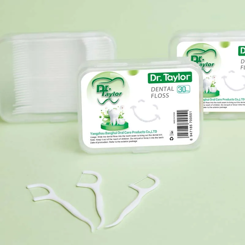 Custom 30packs Factory price Disposable Dental Floss Picks Sticks Cleaning Toothpick Dental Floss Manufacturing