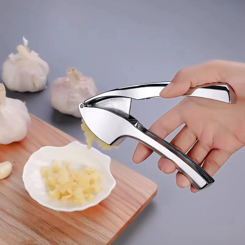 Professional Food Grade Garlic Press Mincer Ginger Crusher Peeler Squeezer Heavy Duty Stainless Steel Garlic Presser
