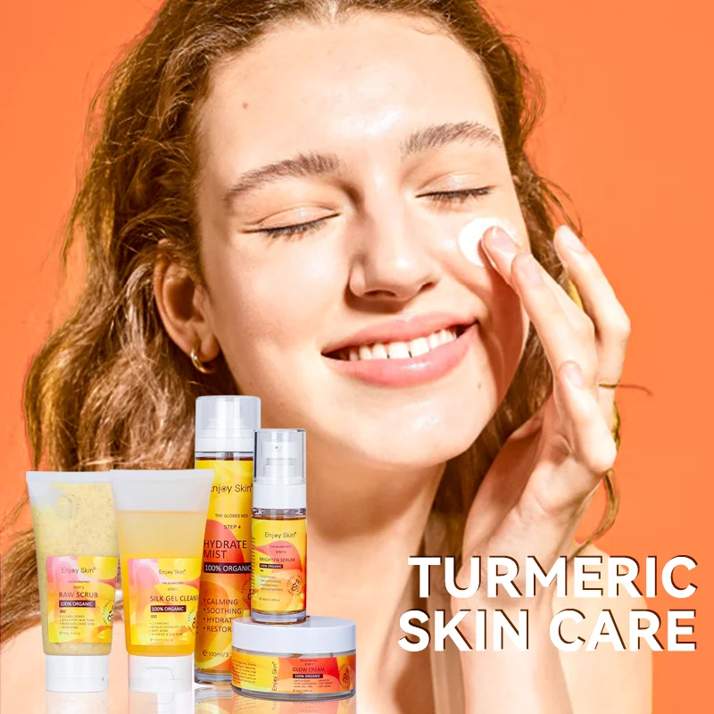 Wholesale Organic Vitamin C Tumeric Serum Whitening Turmeric Fade Dark Spots Skin Care Cream Turmeric Skin Care Set