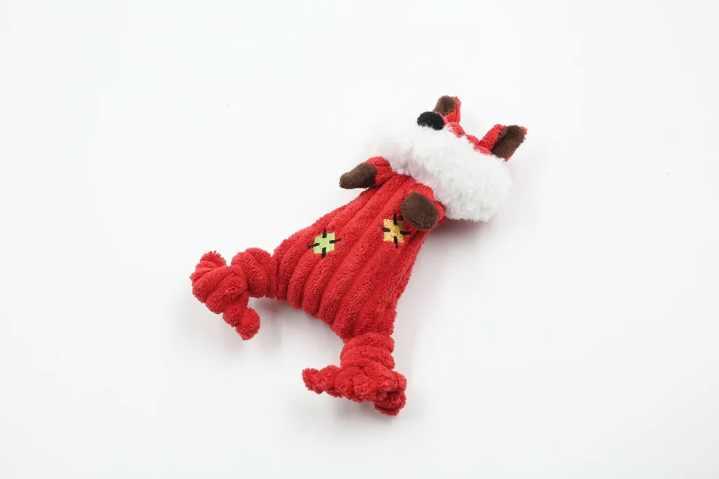 
Wholesale pet toy corduroy red fox plush stuffed dog training toys 