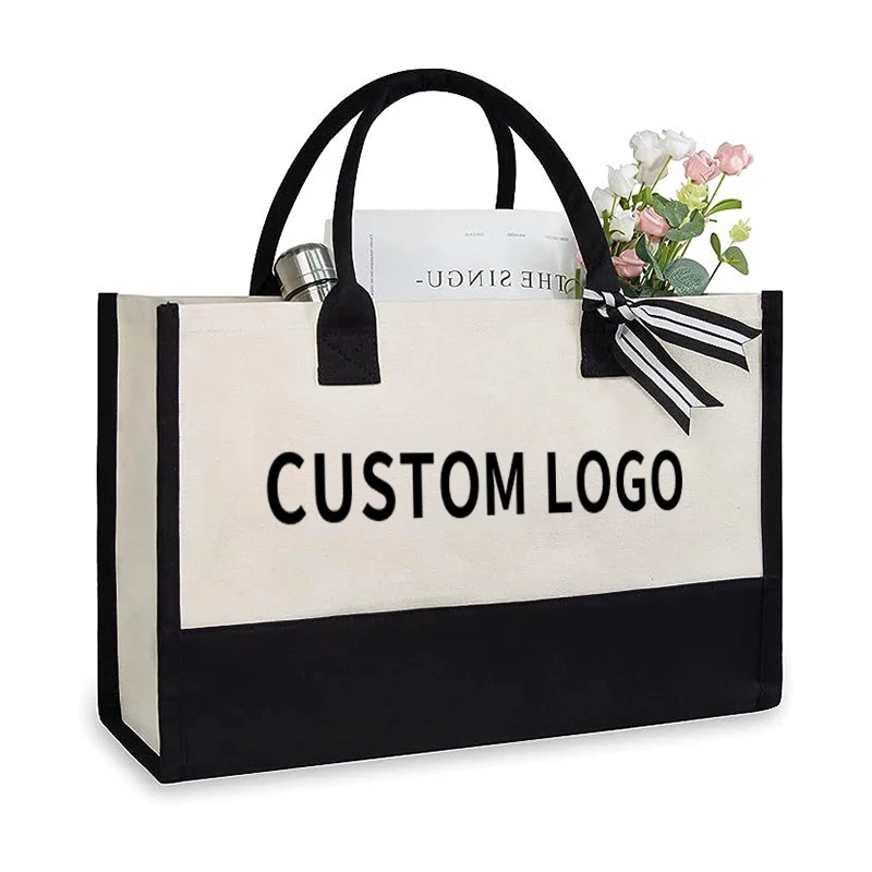 Personalized Teacher Friends Canvas Gift Shopping Bag Letter Printed Cotton Canvas Tote Bag with Custom Logo