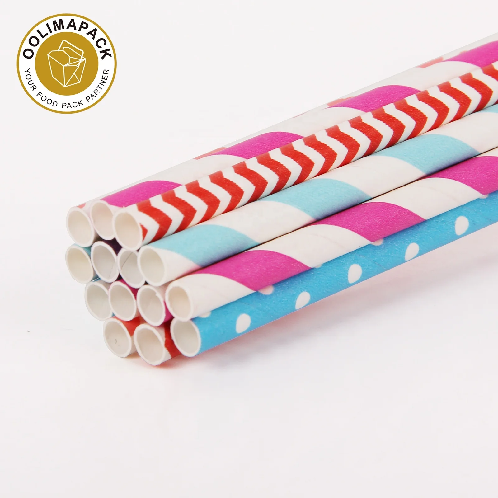 Custom printed Logo 100pcs Biodegradable Compostable Natural Eco Friendly Pack drinking reed straw in whole box