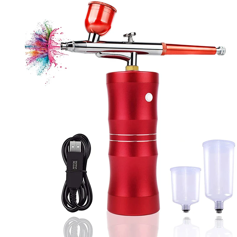 Rechargeable Portable Barber Airbrush Machine Nails Cake Airbrush Compressor with Make Up