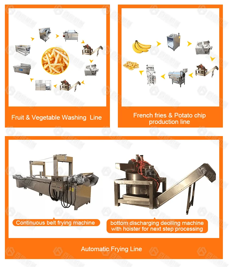 Commercial Auto Cassava Potato French Fries Onion Plantain Banana Chips Frying Machine Industrial Continuous Deep Fryer Machine