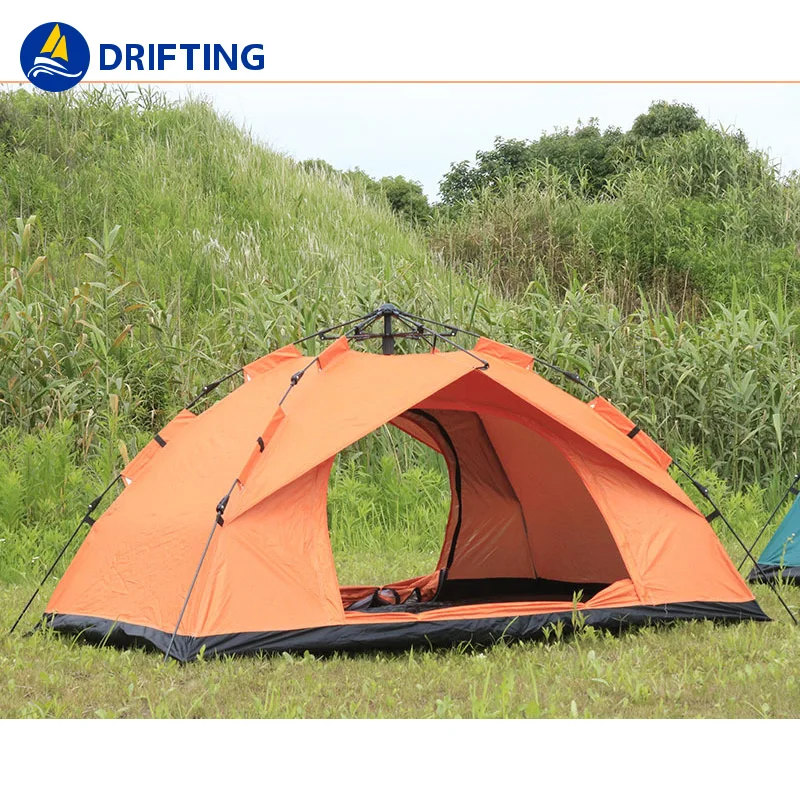 Family Outdoor Swag Large Canvas Folding Camping Tent 3-4 Person Portable Fully Automatic Tent