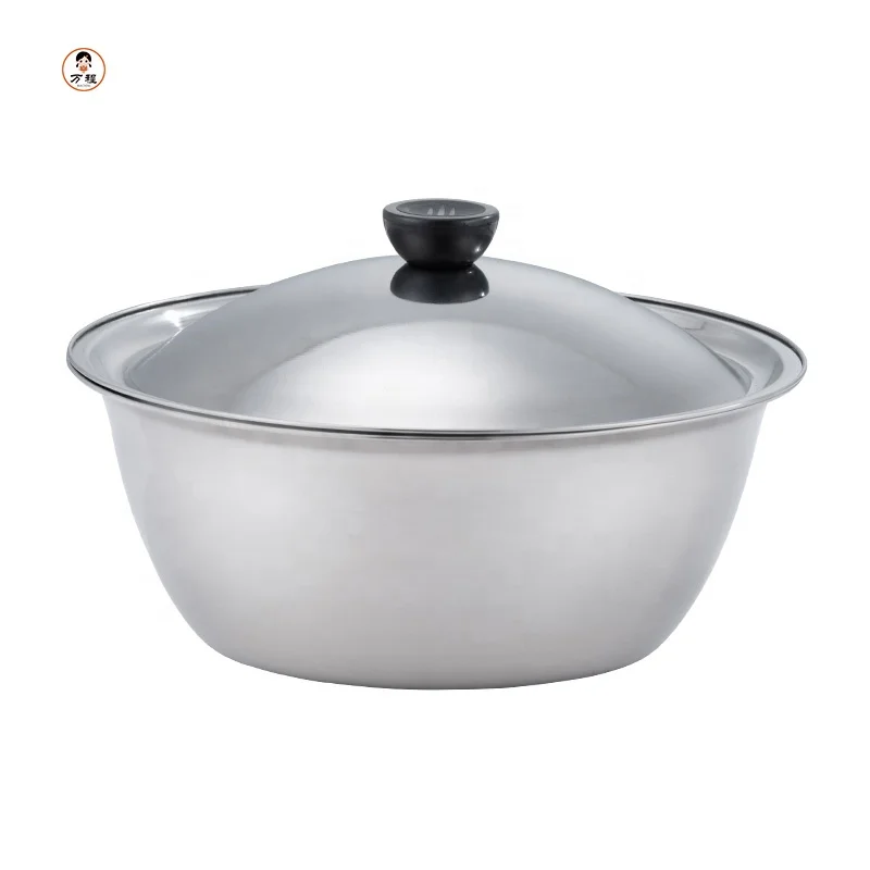 
Wholesale Multi-Purpose Stainless Steel Basin With Cover Non-Magnetic Soup Basin Washing Big Bowl 