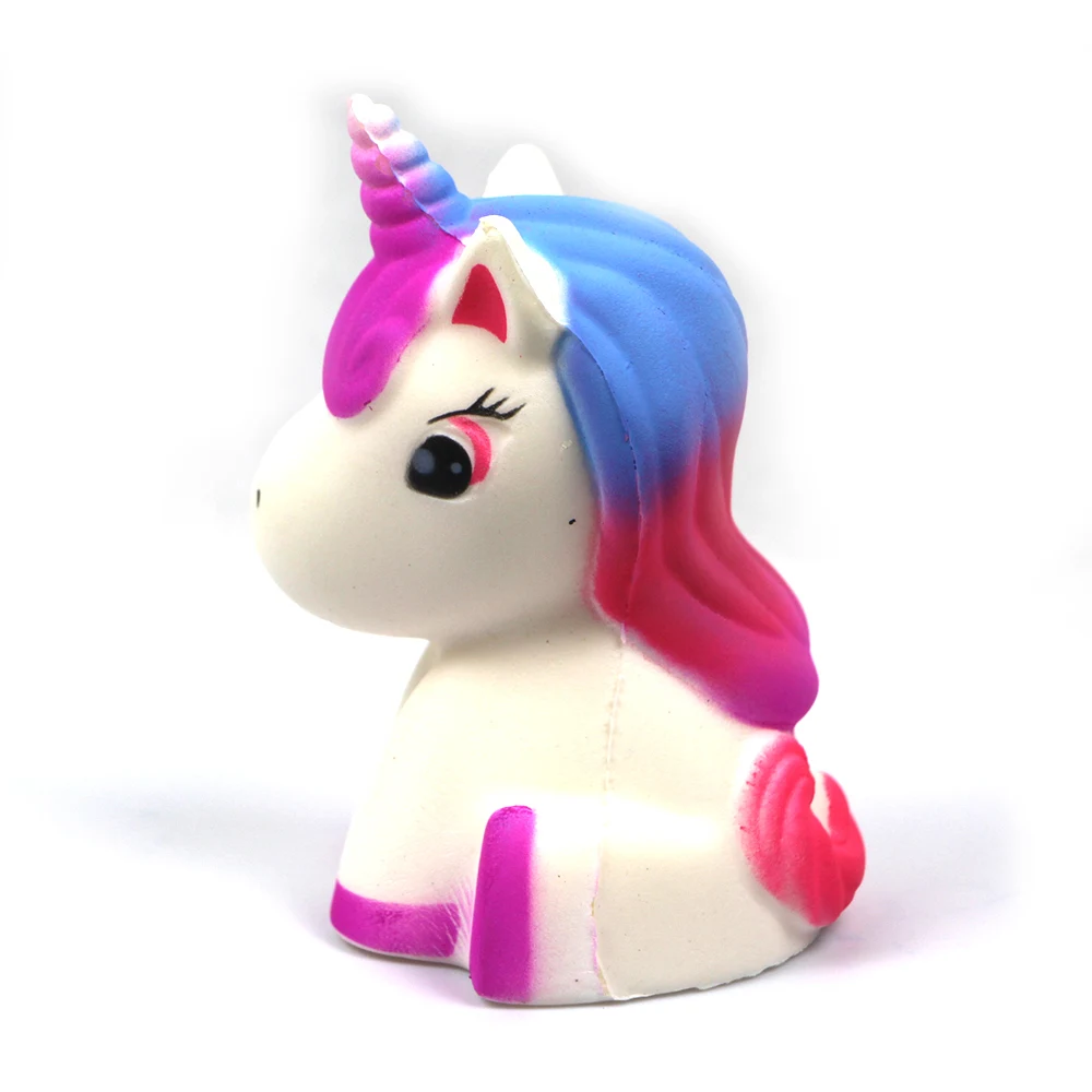 Eco-Friendly Article antistress squishy PU Foam Unicorn horse soft slow rising PU squishies stress toys