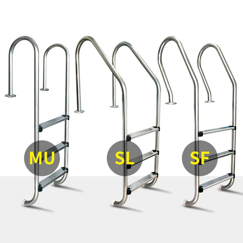 Guangzhou 304 Stainless Steel 2 3 4 Steps Swimming Pool Ladder With Handrail Stairs Pool Swimming Ladder/lift Steps